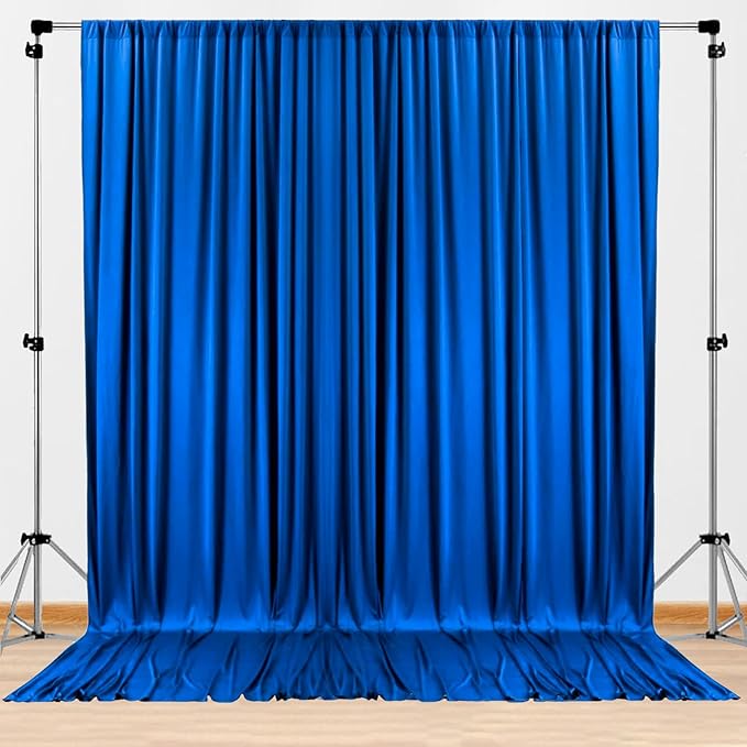 Wrinkle Free 10x8 ft Royal Blue Backdrop Curtains for Parties, Polyester Backdrop Drapes Soft Back Drop for Birthday Wedding Photography Background Decorations