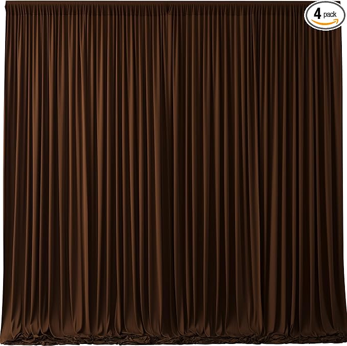 Dark Brown Backdrop Curtains-Wrinkle-Free Polyester Photography Drapes Party Curtain Background for Baby Shower Wedding Decorations- 16 X10FT