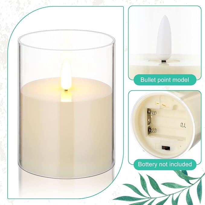 Yunlly 12 Pcs Rose Candle Rings with Flameless Candles Sets, Artificial Flower Eucalyptus Wedding Centerpiece 3 Inch Pillar Candleholders Wreaths for Wedding Party Mother's Day (Pink)