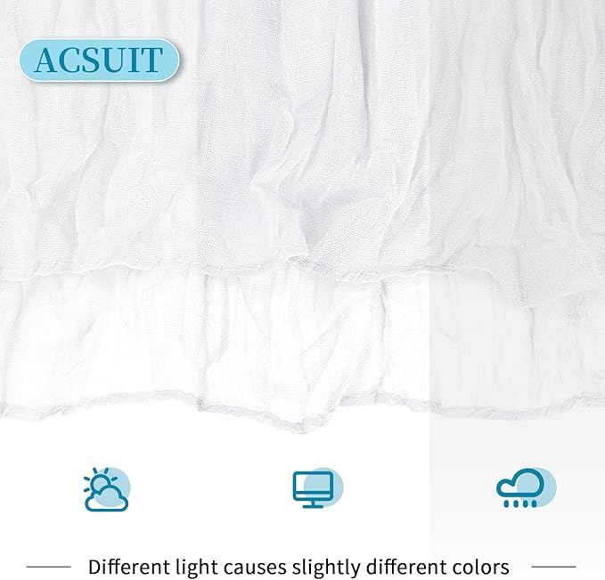 16 Pack White Cheesecloth Table Runner 20 x 120 inch Gauze Table Runners 10 FT Long,Semi Sheer Boho Cheese Cloth Fabric Table Runner Bulk for Wedding,Party,Baby Shower,Bridal Shower Decoration