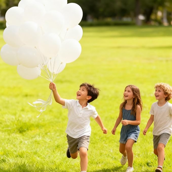 160Pcs White Balloons 12 Inch Latex Balloons for Baby Shower Birthday Wedding Party Decorations