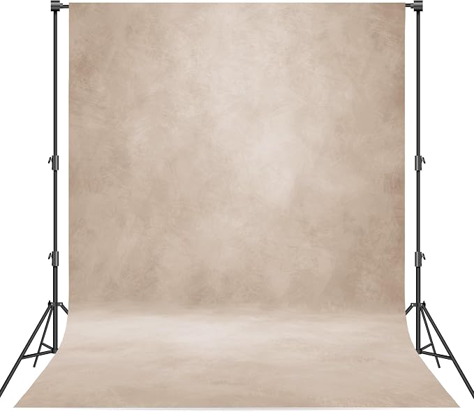 Abstract Professional Photography Backdrop for Portrait Photo Props Booth Background Photoshoot Studio with Polyester Fabric Roller Pocket on Top (6x8ft, Beige,No Stand)