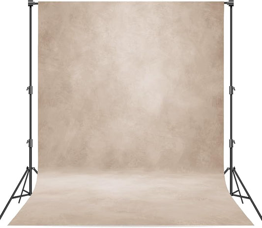 Abstract Professional Photography Backdrop for Portrait Photo Props Booth Background Photoshoot Studio with Polyester Fabric Roller Pocket on Top (6x8ft, Beige,No Stand)