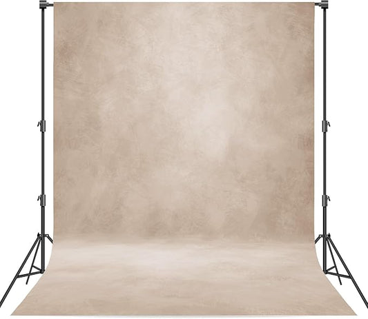 Abstract Professional Photography Backdrop for Portrait Photo Props Booth Background Photoshoot Studio with Polyester Fabric Roller Pocket on Top (8x12ft, Beige,No Stand)