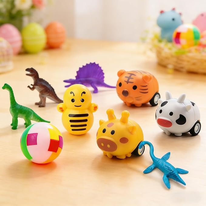 GOAUS Easter Egg Fillers Party Favors for Kids, 60 Pcs Small Toys Prizes Bulk, Goodie Bags Stuffers, Treasure Box Toys for Classroom, Prize Box Birthday Goody Bag