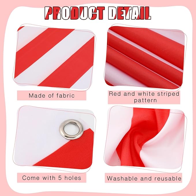 Preboun 12 Pcs Carnival Decorations Tent Christmas Circus Carnival Hanging Decorations Christmas Red White Striped Banner Circus Xmas Mardi Gras Theme Celebration Wall Games Props