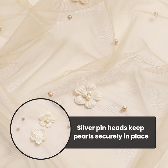 Artoid Mode Flower Pearl Peach Gauze Table Runner 10FT, Seasonal Sheer Dining Holiday Wedding Birthday Baby Shower Table Decor for Home Party