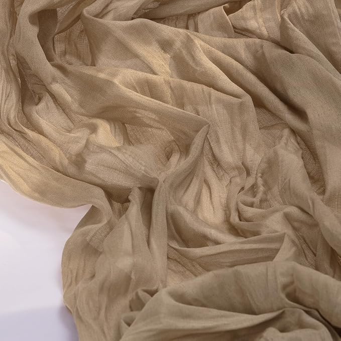 Socomi Nude Brown Cheesecloth Table Runner Summer Boho Rustic Gauze 120 inch 10FT Cheese Cloth Sheer Runner for Wedding Party Baby Shower Birthday Home Decor Holiday Decorations