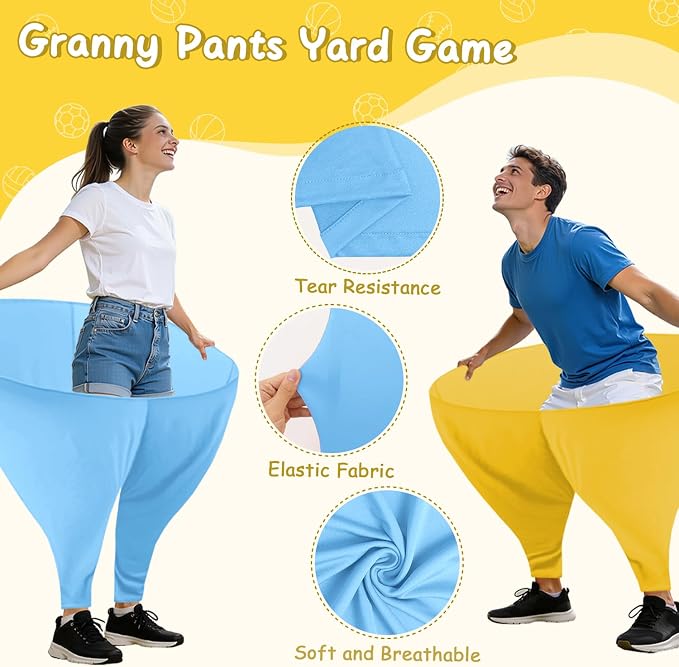 Granny Pants Yard Game Giant Granny Pants Outdoor Game Includes Bouncy Balls & Air Pumps Hilarious Outdoor Games for Adults and Family Backyard Gatherings Beach Games Team-Building Activities