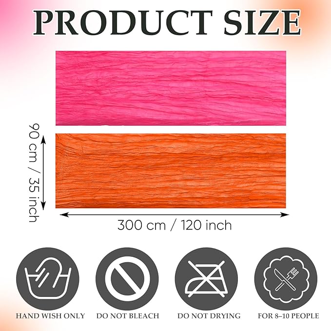 6 Pcs Pink and Orange Cheesecloth Table Runner Boho Gauze Cheese Cloth Runner 118" Rustic Table Decor for Sunset Party Wedding Bridal Baby Shower Birthday Thanksgiving Home Arbor Decor