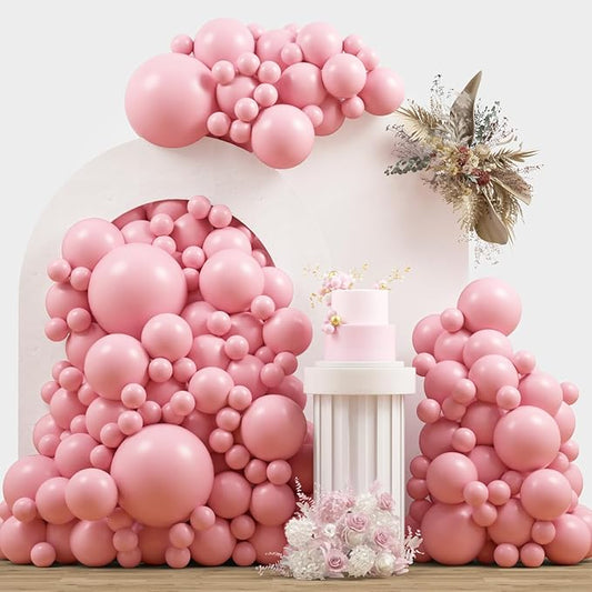 Light Pink Double Stuffed Balloons Different Size 115Pcs 5/10/12/18" Pink Balloon Arch Garland kit for Birthday Baby Shower Valentine's Day Bridal Shower Gender Reveal Wedding Mouse Party