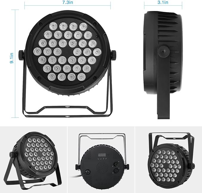 36LEDs RGB Stage Par Lights - OPPSK 36W Sound Activated Multi Modes - Remote DMX Control - Corded Electric - Uplights for Events DJ Music Dance Party Wedding Church Bar Club Stage Lighting (4Pack)