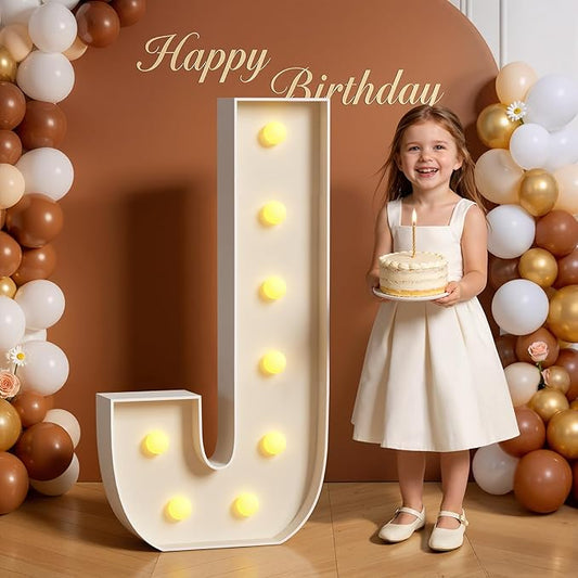 Marquee Letters 3 Feet Tall 3FT Large Light Up Letters J for Wedding Will You Marry Me Sign Happy Birthday Engagement Party Decorations Big Letterboard J