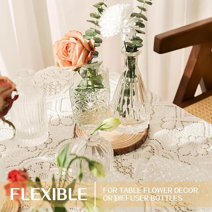 Mini Bud Vases Centerpieces for Tables,Clear Bud Vases for Flowers,Small Flower Vases Suitable for Birthday Party,Anniversary,Wedding Reception,Baby Shower (Clear, 22PCS)