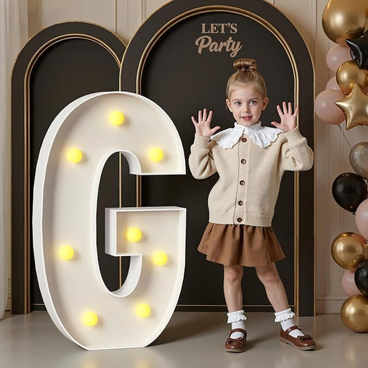 Marquee Letters 3 Feet Tall, 3FT Large Light up Letters G, Big Sign G with Warm White Light for Birthday Wedding Proposal Engagement Graduation Party Backdrop Decorations
