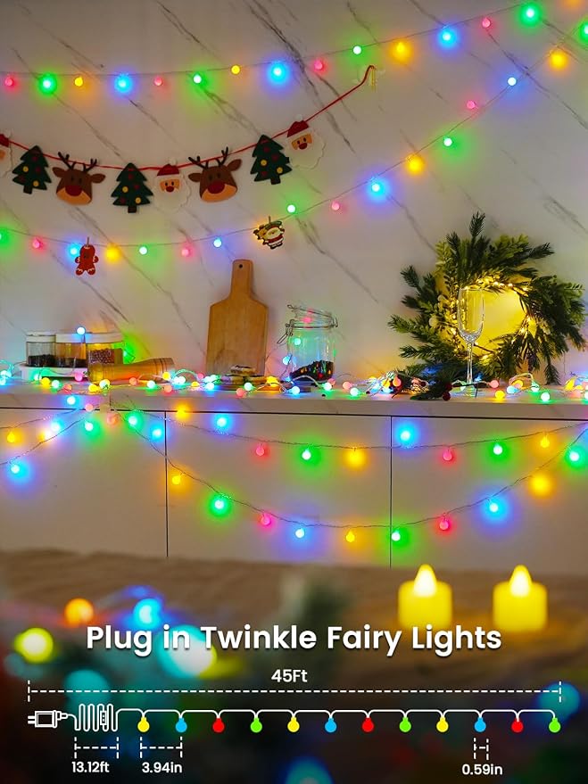 2026 78ft Smart Color Changing Red White and Blue String Lights Outdoor Indoor | 200LED 4th of July Decorations App Control with Remote, Globe Patriotic Light Plug in for Independence Day Memorial Day