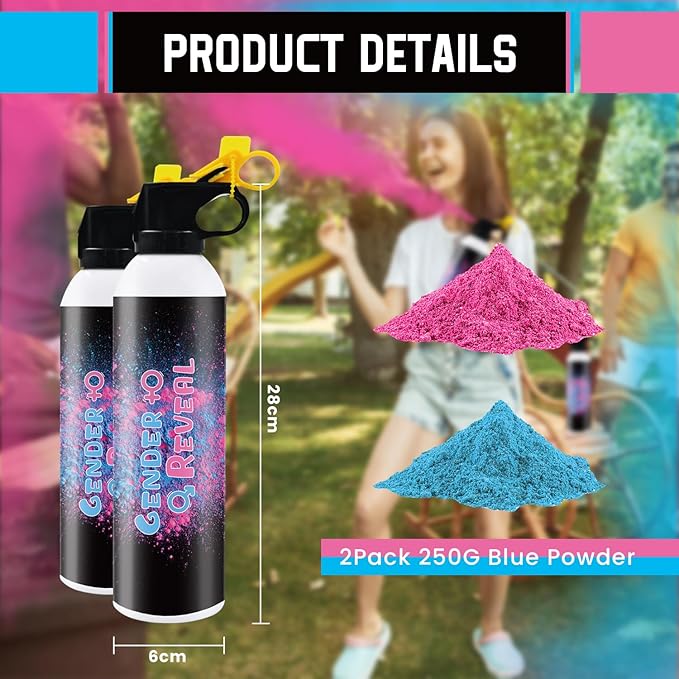 Gender Reveal Fire Extinguisher Blue or Pink Large Gender Reveal Smoke Powder 2Pack Fire Extinguisher Baby Gender Reveal Powder for Gender Reveal Ideas Boy or Girl Powder Smoke for Party Decor