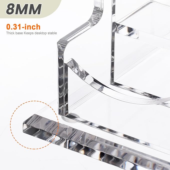 YUXUN Business Card Holder Display for Desk-12 Slots 4 Tier, Clear Multiple Acrylic Cards Stand for Women and Men, Business Card Holder Case for Office Supplies Home School
