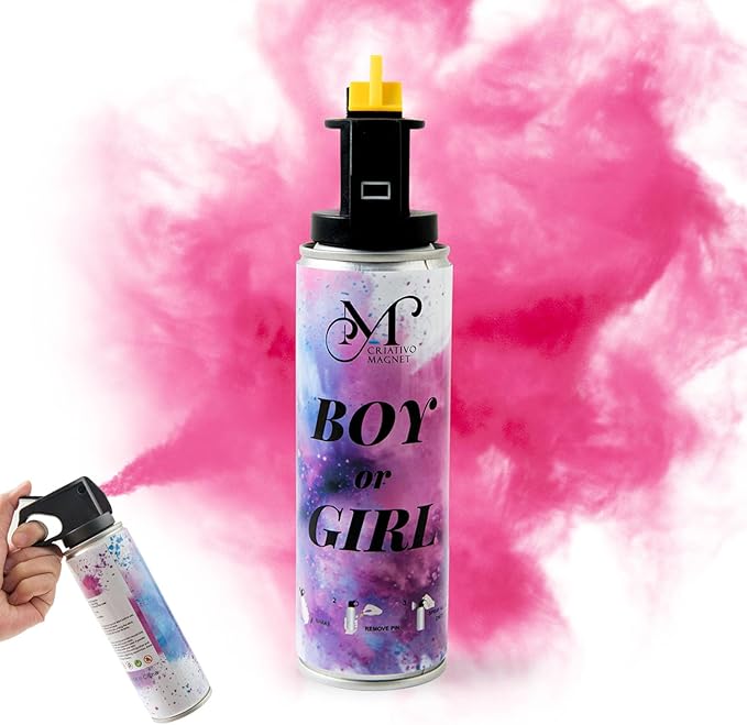 Gender Reveal Fire Extinguisher – 100% Biodegradable Baby Girl Reveal Party Decorations, Ideal for Exciting Gender Reveal Ideas (1 Pink pcs)