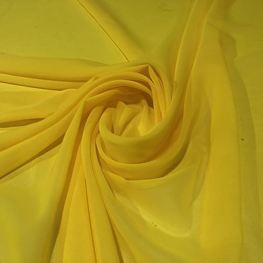 YYCRAFT Chiffon Fabric by The Yard 59" Wide 10 Yards, Yellow