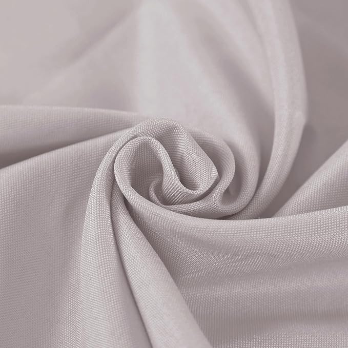 Fokitut 2 Pack Waterproof Round Tablecloth, 108 Inch, Stain Resistant and Wrinkle Polyester Table Cloth, Fabric Table Cover for Kitchen Dining, Wedding, Party, Holiday Dinner-Silver