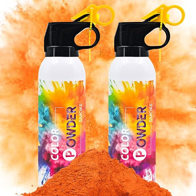 Gender Reveal Extinguisher Orange Color Powder Fire Extinguisher 2 Pack Fire Extinguisher with Orange Powder Color Party for Fun Runs,Color Wars,Baby Reveal Birthday Wedding Party