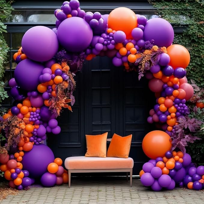 Dark Purple Balloons-Double Stuffed Lavender Balloon Garland Different Sizes Latex Deep Purple Balloon Arch Kit for Birthday Baby Shower Anniversary Wedding Party Decorations
