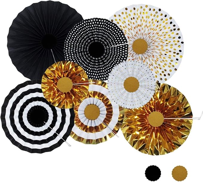 Happy Anniversary Banner Party Hanging Paper Fans Decoration for Birthday Wedding Party, Happy Anniversary Decorations.