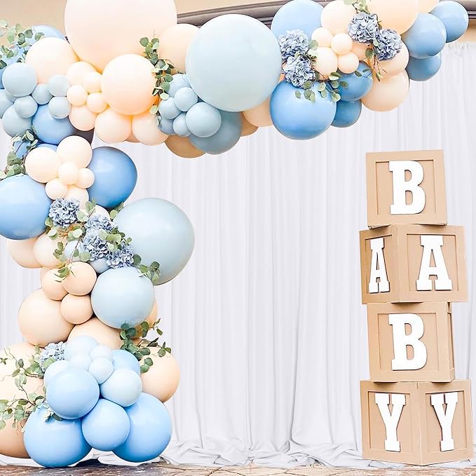MEETSKY 10 feet x 10 feet White Backdrop Curtains Valentine's Day Birthday Party Wedding Backdrop,White Photography Rod Pocket Drapes Polyester Fabric Curtain for Baby Shower,5ft x 10ft,2 Panels