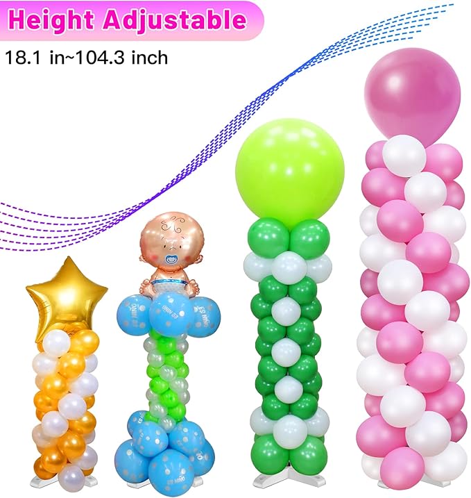 Balloon Arch Kit and Metal Balloon Column Stand and Electric Balloon Pump, Adjustable Balloon Stands for Floor with Water bags, Balloon Kit for Wedding Birthday Party Supplies Decoration