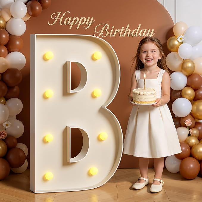 Marquee Letters 3 Feet Tall 3FT Large Light Up Letters B for Wedding Will You Marry Me Sign Happy Birthday Engagement Party Decorations Big Letterboard B