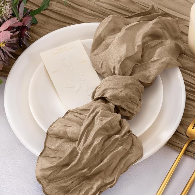 50 Pack Nude Cheesecloth Napkins Cloth Washable Spring Summer Cloth Napkins Set of 50 Bulk 21x21 Inches for Wedding Baby Bridal Shower Birthday Dinner Party Table Decor