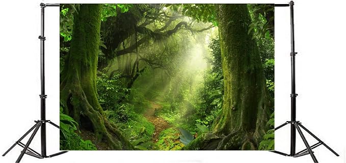 Yeele 15x10ft Tropical Jungle Backdrop for Photography Wet Fog Tropical Forest Moss Sunshine Background Natural Landscape Kids Adult Photo Booth Shoot Vinyl Studio Props