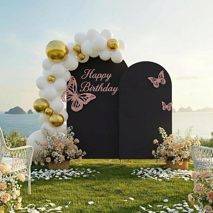 Toolterritary Metal Arch Backdrop Stand and Cover Set, 7.2FT, 6FT Party Backdrop, Easy to Assemble, Backdrop Stand for Parties, Birthday, Baby Showe