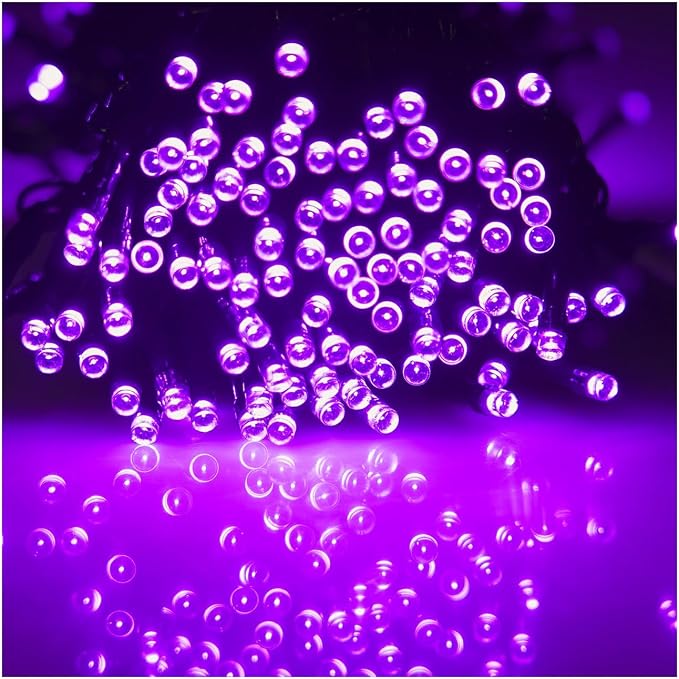 WATERGLIDE 1000 LED Halloween String Lights, 328 FT Green Wire LED Decorative Fairy Lights with Remote & 8 Modes, Waterproof for Indoor Outdoor Xmas Holiday Party Garden Wedding Home Decor, Purple