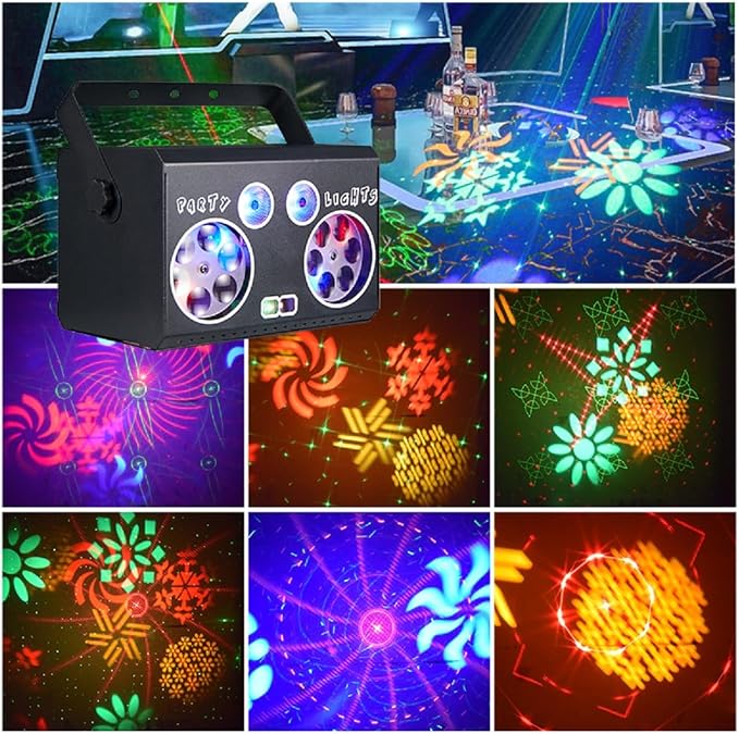 Party Lights DJ Disco Light DMX512 Voice-Controlled RGB Multi-Effect Stage Lighting stroboscopic Family Gatherings Weddings KTV Clubs, Karaoke Holiday Decorations Atmosphere Lighting Light Shows