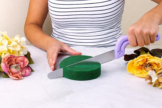 FLOFARE Floral Foam Round Blocks for Flower Arrangements, Green Florist Flower Foam for Fresh & Artificial Flowers, Wedding & Party Décor (4)