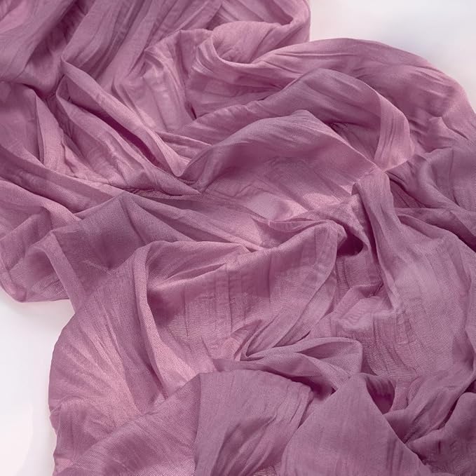 MLMC Purple Table Runner 10ft Sheer Gauze Cheesecloth Table Runner 35x120 Inches Sheer Cheese Cloth Centerpiece for Quinceanera Bridal Baby Shower Boho Wedding Home Decor