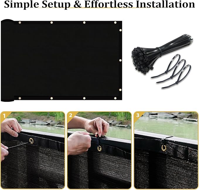 Shade&Beyond 8' X 25' Fence Privacy Screen Heavy Duty 170 GSM Fencing Mesh Shade Net Cover for Wall Garden Back Yard Outdoor Home Decoration,Black
