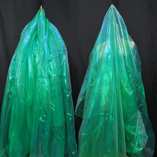 11 Yards Grass Green Iridescent Organza Fabric - 59" Wide | Sheer Shiny Organza for Wedding Decorations, Party Supplies, Fairy Costumes, Doll Clothes, Craft & Sewing Projects