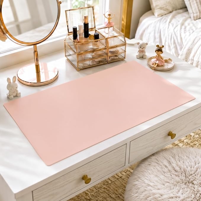 OstepDecor Pink Table Protector 16 x 48 Inch, 1.5mm Thick Plastic Table Cover Protector, PVC Table Top Protector, Waterproof Desk Mat Pad for Desktop, Coffee & Dining Room Table