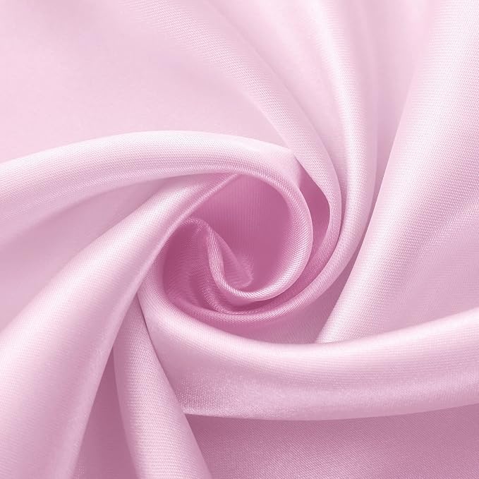 Horbaunal 2 Pack Light Pink Satin Table Runner 12 x 108 Inch, Smooth Table Runners for Wedding Banquets Birthday Party