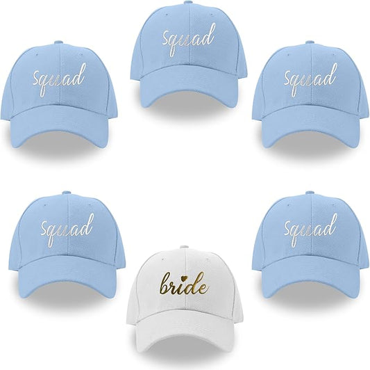 LADY&HOME Bachelor/Bachelorette Party Baseball Hats Set, Embroidered Adjustable Cotton Truck Caps