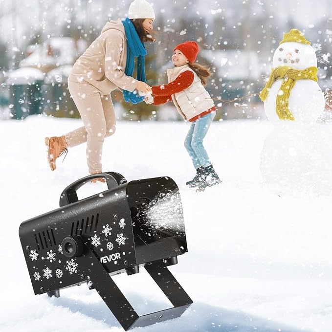 VEVOR Snow Machine, 800W Handheld/Hanging Snow Maker, Portable Wireless Remote Snowmaking machine with 1L Tank & Handle, Outdoor & Indoor Snowflake Maker for Christmas Party Stage Effect