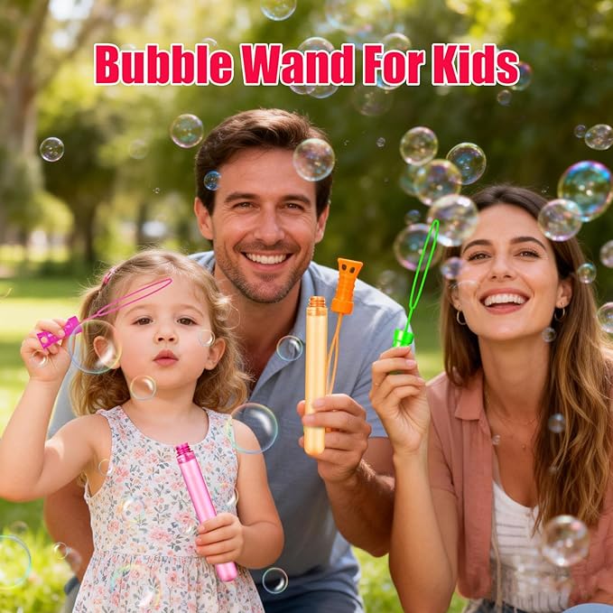 SpringFlower Bubble Wand, 96 Pcs Bubble Wands Bulk, Summer Toys Outdoor Activity Supply,Birthday, Wedding, Party, Bubble Party Favors for Kids