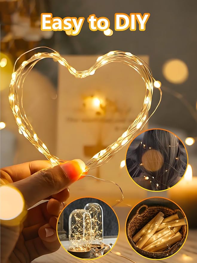 100 LED Fairy Lights Battery Operated with Remote, 33FT Waterproof Twinkle Lights with Timer & 8 Modes, Fairy String Lights Outdoor Indoor for Bedroom Classroom DIY Christmas Decor (Warm White)