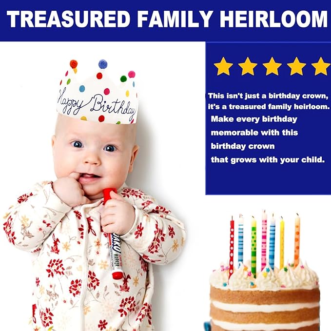 Personalized Hand Embroidered Birthday Hats Unique Happy Birthday Crowns Cute Party Hat for Boy Girl Fit All Ages
