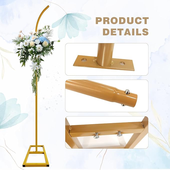 Metal Balloon Arch Stand Backdrop Stand Set of 2 Wedding Arch Stand Flower Arch Floral Arch for Ceremony Wedding Birthday Anniversary Bridal Baby Shower Floral Stand