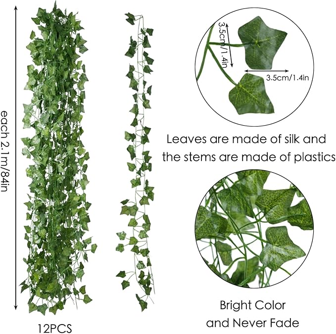 Freyalife Fake Vines for Room Decor(72Pack518Ft) Aesthetic Artificial Plant Ivy Leaves Hanging Greenery Garlands for Home Bedroom Wall Wedding Christmas Party Office patio Indoor, Outdoor Garden Décor