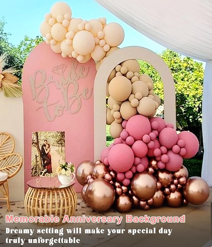 Queension 7.2FT & 6.6FT Arch Backdrop Stand, Metal Wedding Arch Stand for Ceremony, Backdrop Stand Arch Frame with Base for Birthday Party Baby Shower Balloon Arch Decorations, Black